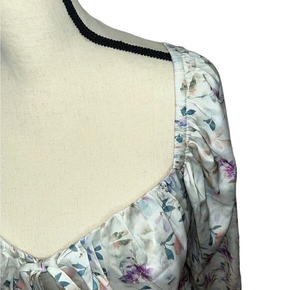FTF Floral Print Tie Front Blouse - Picture 6 of 14